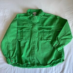 If It Were Me 100% Cotton Oversized Green Shacket • Size Small